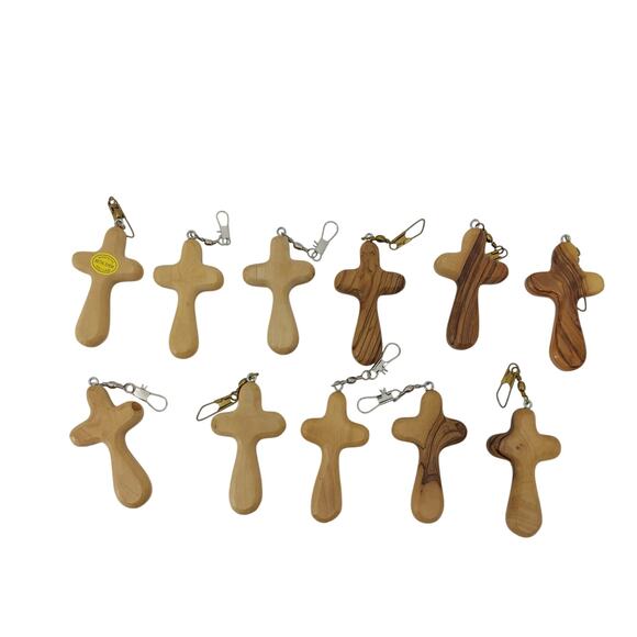 (11) Handmade Comfort Crosses Olive Wood Christian Jesus - Picture 1 of 14